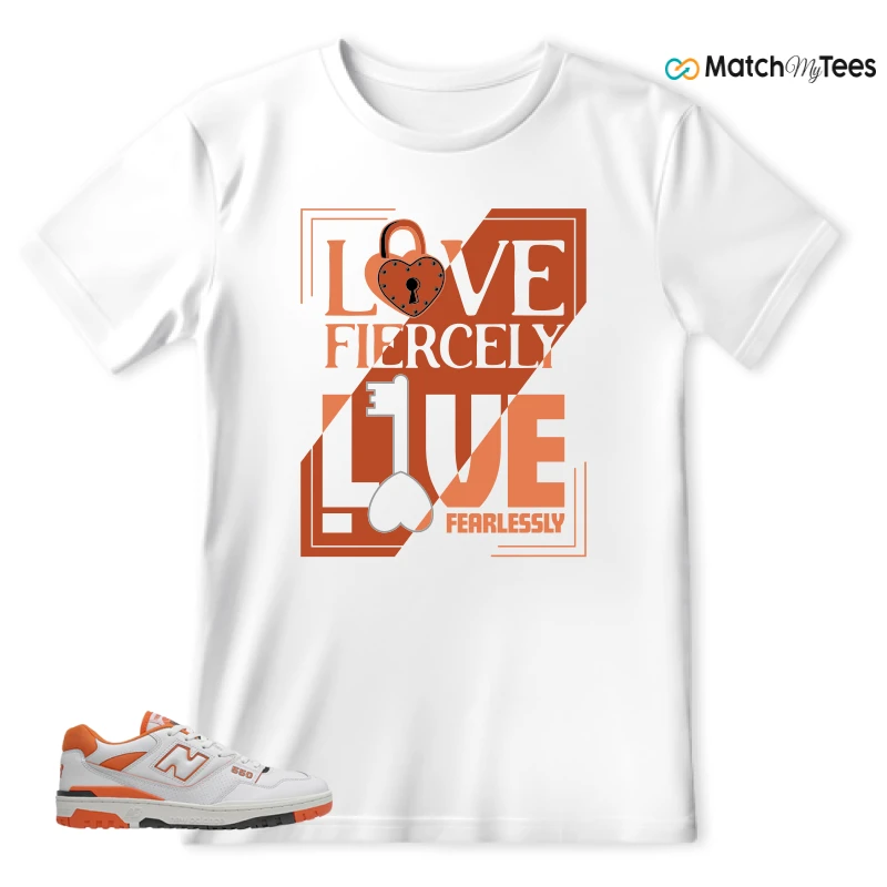 NEW BALANCE 550 IN BURNT ORANGE SNEAKER Matching Tees t-shirt