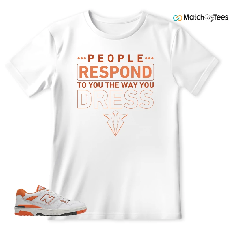 NEW BALANCE 550 IN BURNT ORANGE SNEAKER Matching Tees t-shirt