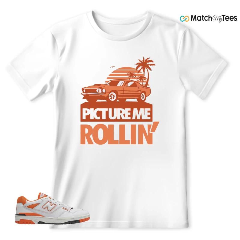 NEW BALANCE 550 IN BURNT ORANGE SNEAKER Matching Tees t-shirt