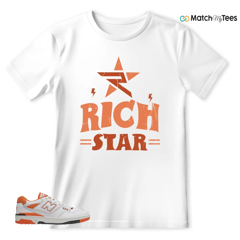 NEW BALANCE 550 IN BURNT ORANGE SNEAKER Matching Tees t-shirt