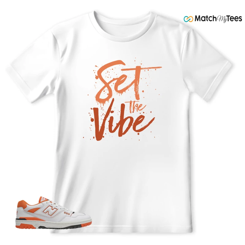 NEW BALANCE 550 IN BURNT ORANGE SNEAKER Matching Tees t-shirt