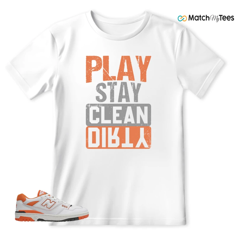 NEW BALANCE 550 IN BURNT ORANGE SNEAKER Matching Tees t-shirt