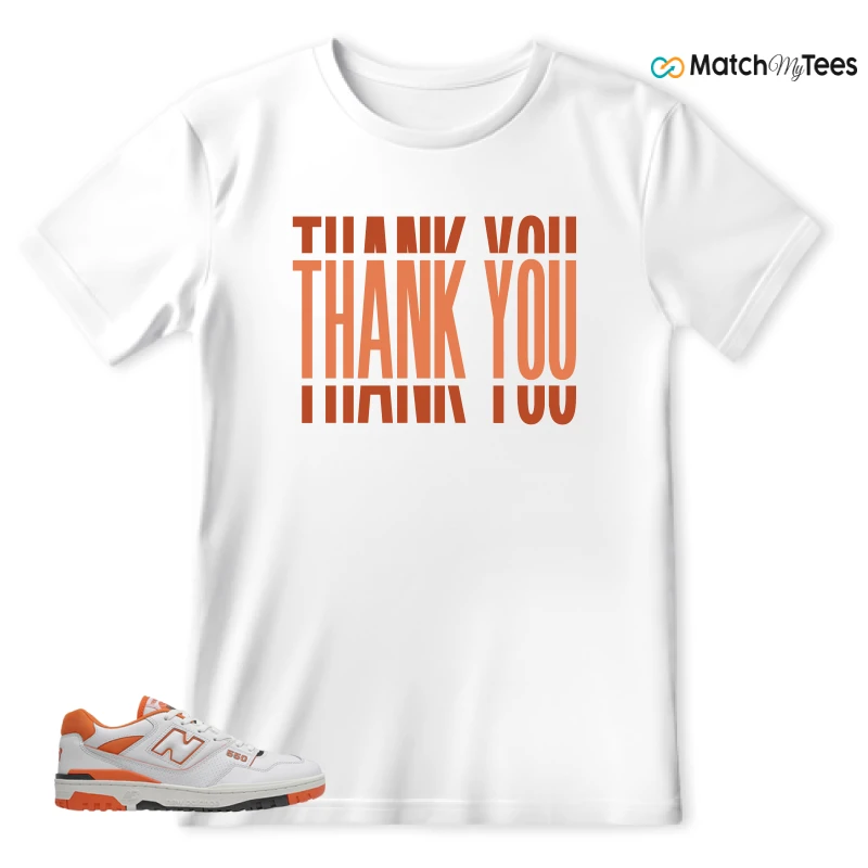 NEW BALANCE 550 IN BURNT ORANGE SNEAKER Matching Tees t-shirt
