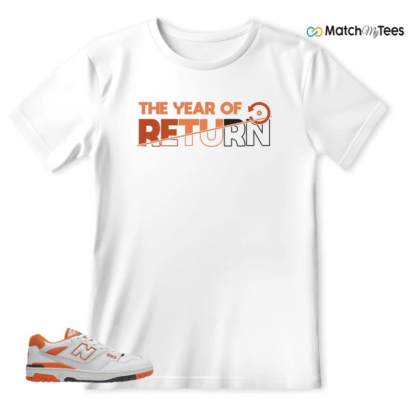 NEW BALANCE 550 IN BURNT ORANGE SNEAKER Matching Tees t-shirt