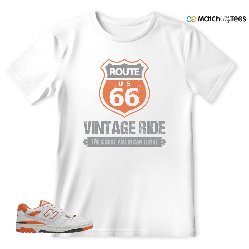 NEW BALANCE 550 IN BURNT ORANGE SNEAKER Matching Tees t-shirt