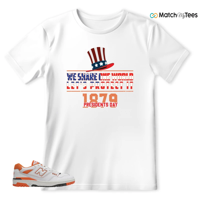 NEW BALANCE 550 IN BURNT ORANGE SNEAKER Matching Tees t-shirt