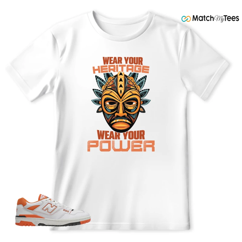 NEW BALANCE 550 IN BURNT ORANGE SNEAKER Matching Tees t-shirt