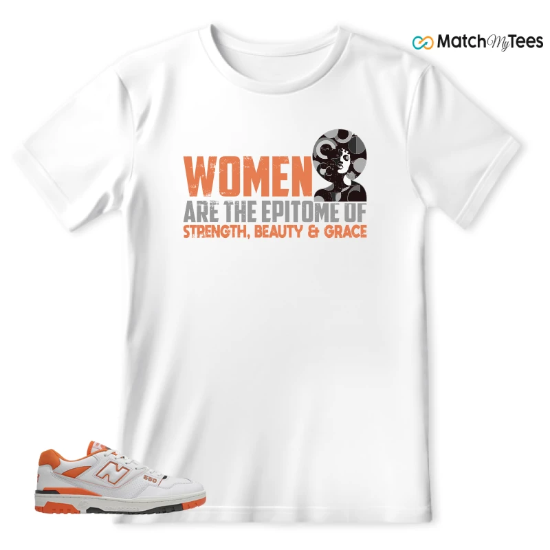 NEW BALANCE 550 IN BURNT ORANGE SNEAKER Matching Tees t-shirt