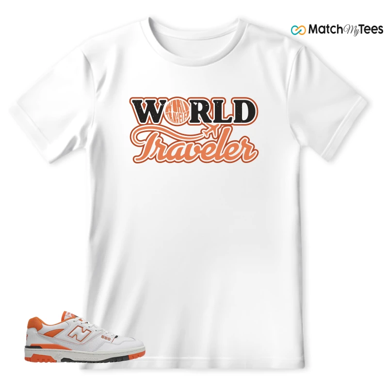 NEW BALANCE 550 IN BURNT ORANGE SNEAKER Matching Tees t-shirt