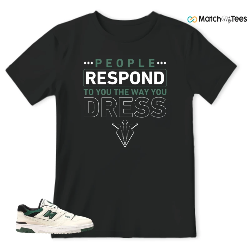 NEW BALANCE 550 SEA SALT PINE GREEN SNEAKER Matching Tees t-shirt