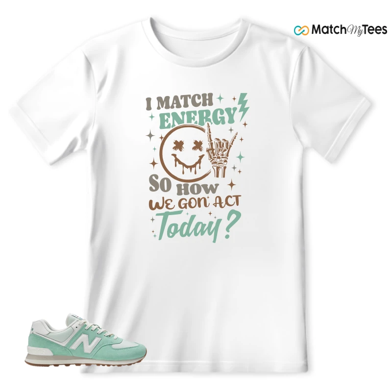NEW BALANCE 574 MINT WHITE SNEAKER Matching Tees t-shirt