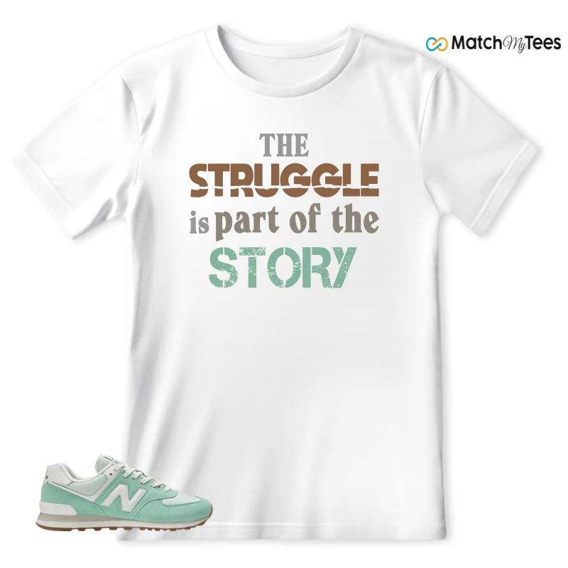 NEW BALANCE 574 MINT WHITE SNEAKER Matching Tees t-shirt