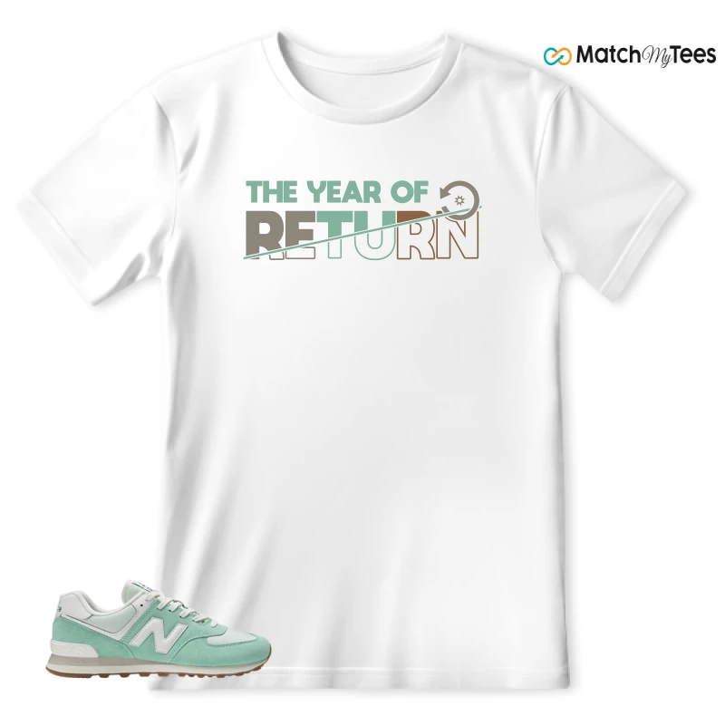 NEW BALANCE 574 MINT WHITE SNEAKER Matching Tees t-shirt