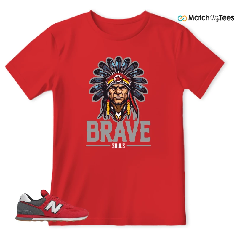 NEW BALANCE 574 RED LEAD SNEAKER Matching Tees T-shirt for Men