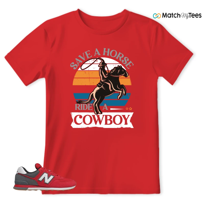NEW BALANCE 574 RED LEAD SNEAKER Matching Tees T-shirt for Men