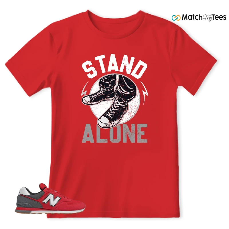 NEW BALANCE 574 RED LEAD SNEAKER Matching Tees T-shirt for Men