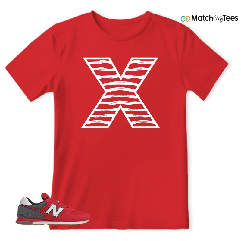 NEW BALANCE 574 RED LEAD SNEAKER Matching Tees t-shirt