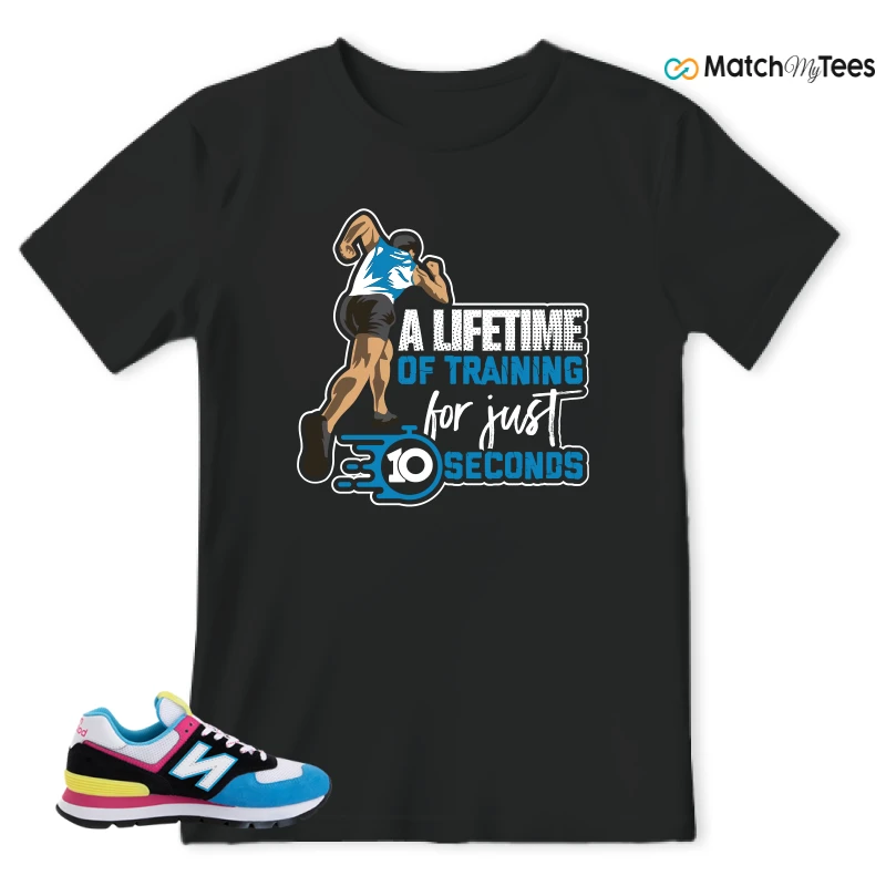 NEW BALANCE 574 RUGGED BLACK BLUE PINK SNEAKER Matching Tees t-shirt