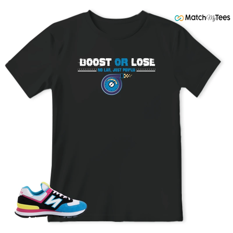 NEW BALANCE 574 RUGGED BLACK BLUE PINK SNEAKER Matching Tees t-shirt