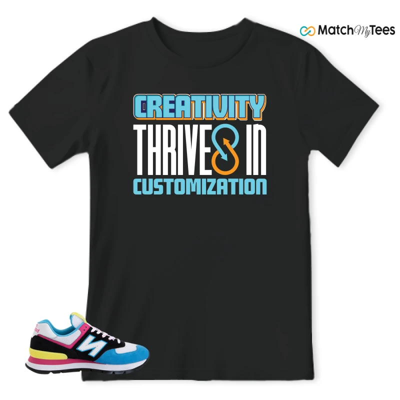 NEW BALANCE 574 RUGGED BLACK BLUE PINK SNEAKER Matching Tees t-shirt