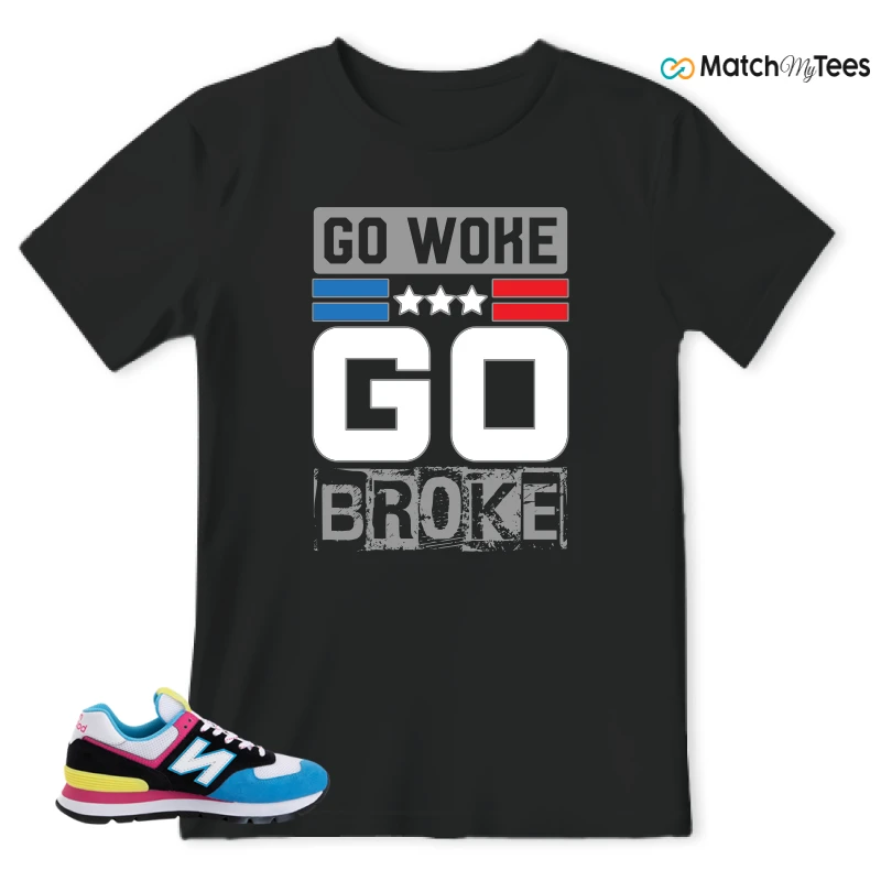 NEW BALANCE 574 RUGGED BLACK BLUE PINK SNEAKER Matching Tees t-shirt