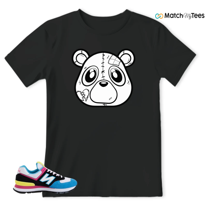NEW BALANCE 574 RUGGED BLACK BLUE PINK SNEAKER Matching Tees t-shirt