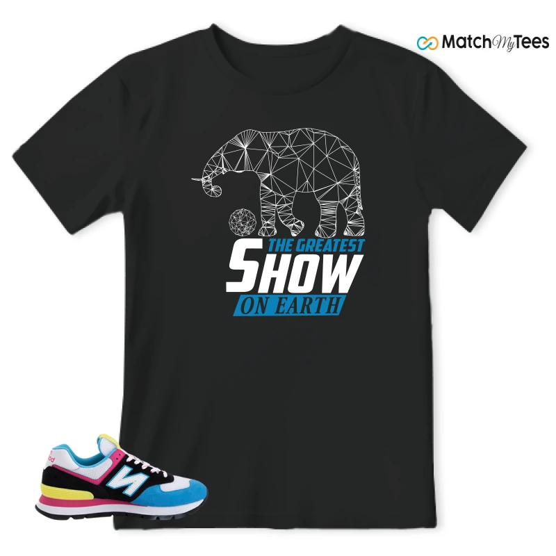 NEW BALANCE 574 RUGGED BLACK BLUE PINK SNEAKER Matching Tees t-shirt