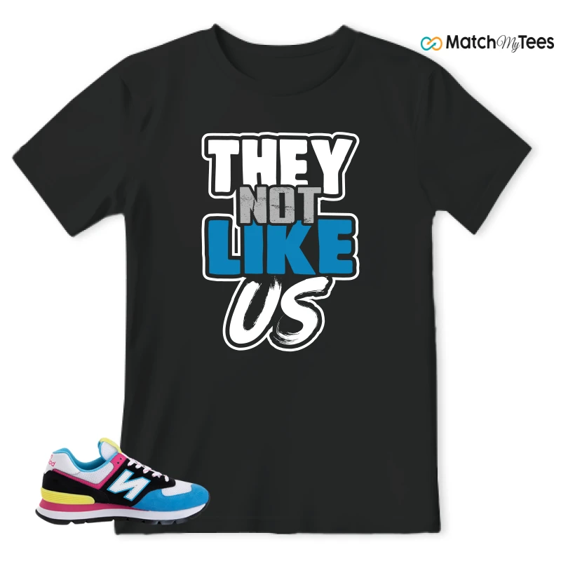 NEW BALANCE 574 RUGGED BLACK BLUE PINK SNEAKER Matching Tees t-shirt