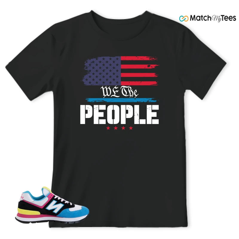 NEW BALANCE 574 RUGGED BLACK BLUE PINK SNEAKER Matching Tees t-shirt
