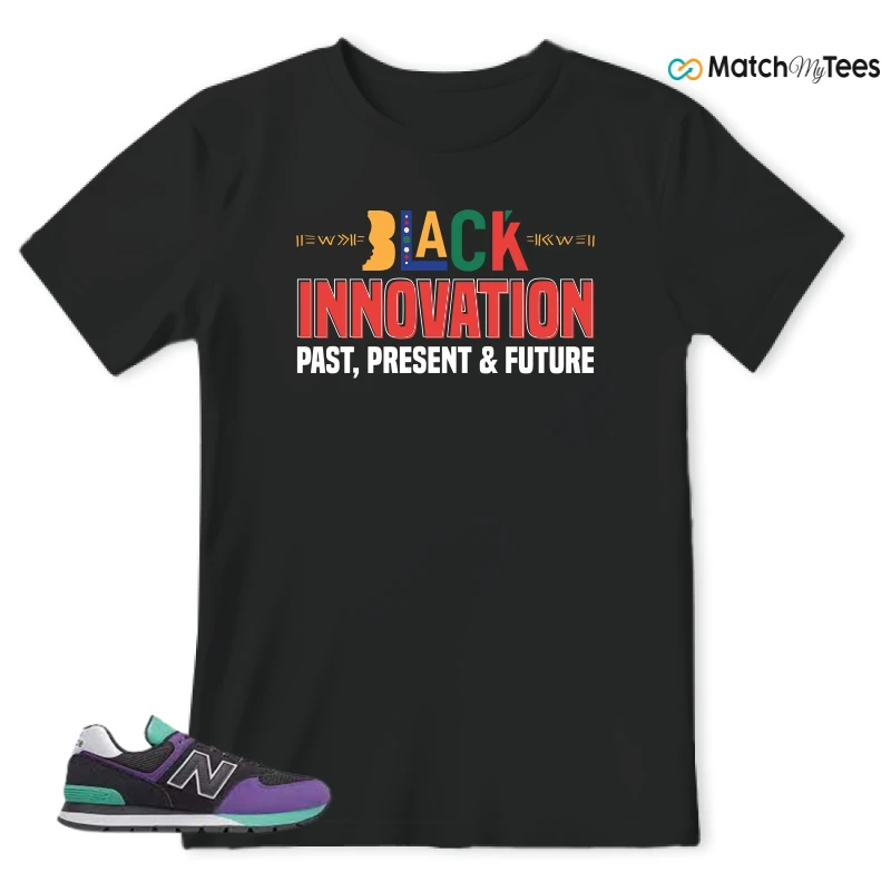 NEW BALANCE 574 RUGGED BLACK PRISM PURPLE SNEAKER Matching Tees t-shirt