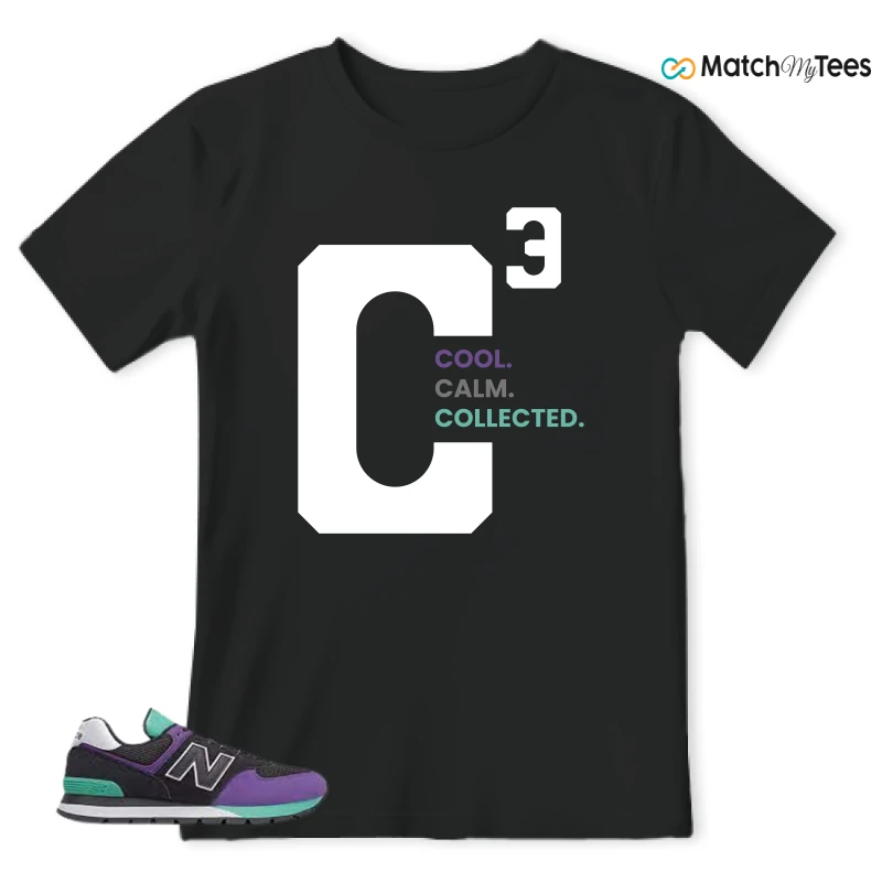 NEW BALANCE 574 RUGGED BLACK PRISM PURPLE SNEAKER Matching Tees T-shirt for Men
