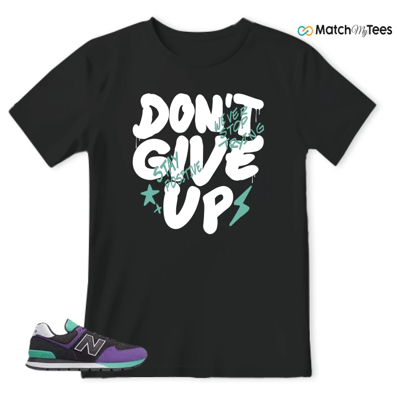 NEW BALANCE 574 RUGGED BLACK PRISM PURPLE SNEAKER Matching Tees t-shirt