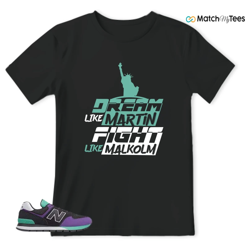 NEW BALANCE 574 RUGGED BLACK PRISM PURPLE SNEAKER Matching Tees t-shirt