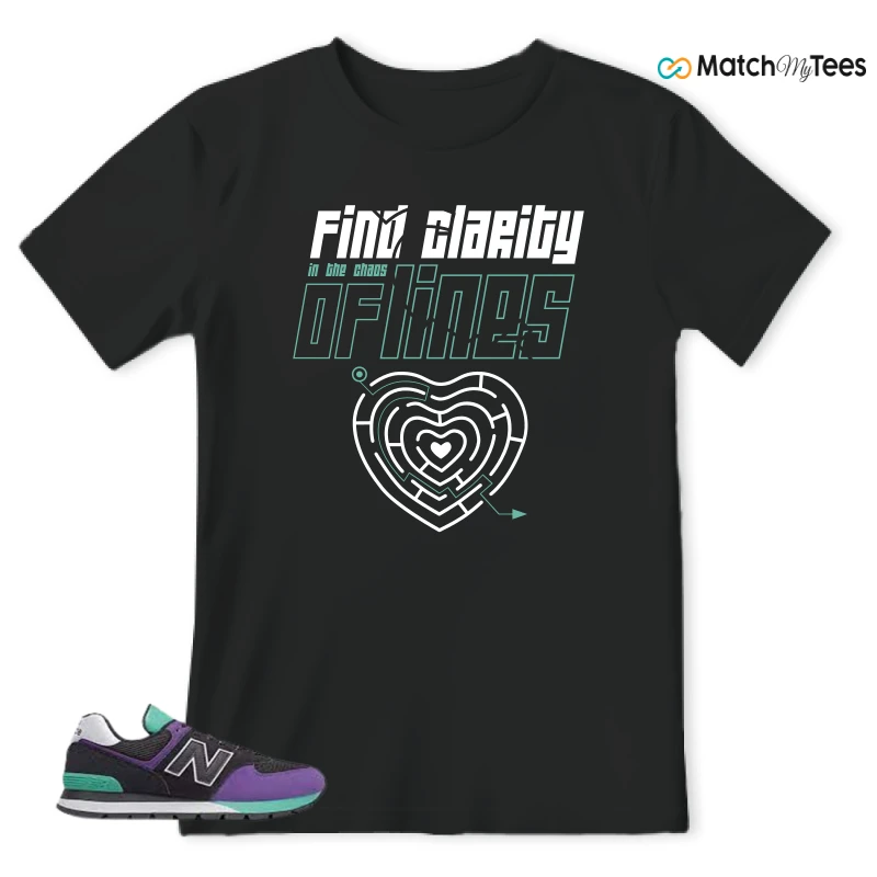 NEW BALANCE 574 RUGGED BLACK PRISM PURPLE SNEAKER Matching Tees t-shirt
