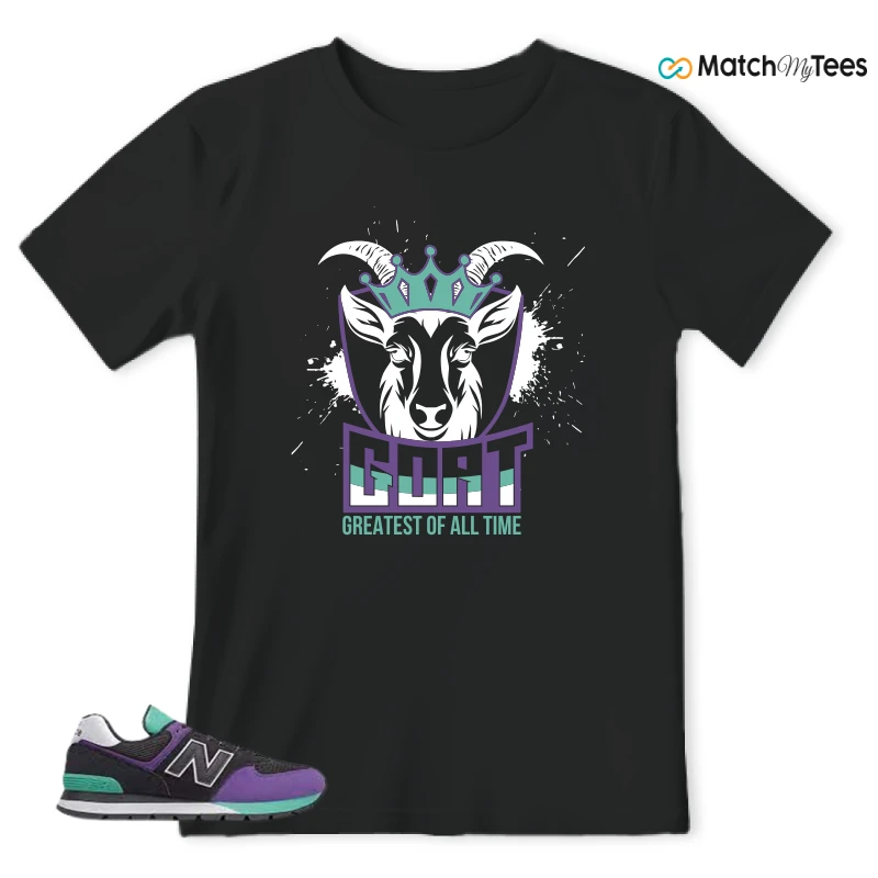 NEW BALANCE 574 RUGGED BLACK PRISM PURPLE SNEAKER Matching Tees t-shirt