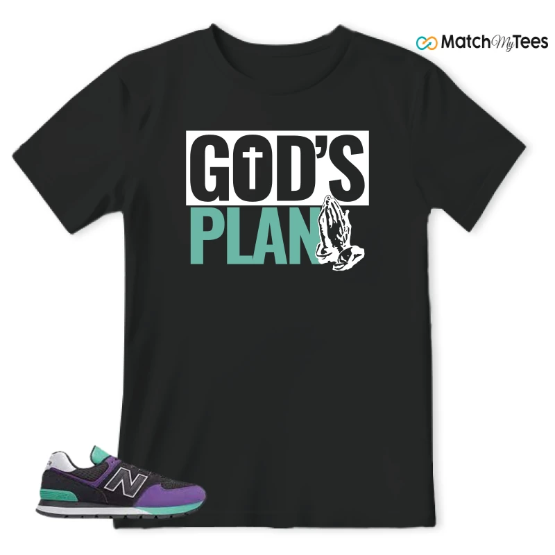 NEW BALANCE 574 RUGGED BLACK PRISM PURPLE SNEAKER Matching Tees t-shirt