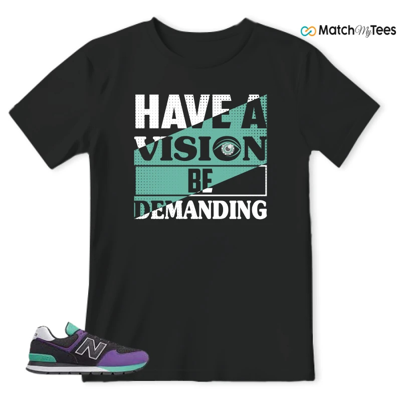 NEW BALANCE 574 RUGGED BLACK PRISM PURPLE SNEAKER Matching Tees t-shirt