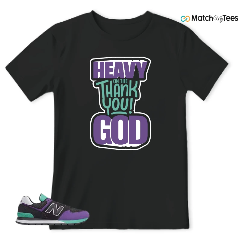 NEW BALANCE 574 RUGGED BLACK PRISM PURPLE SNEAKER Matching Tees t-shirt