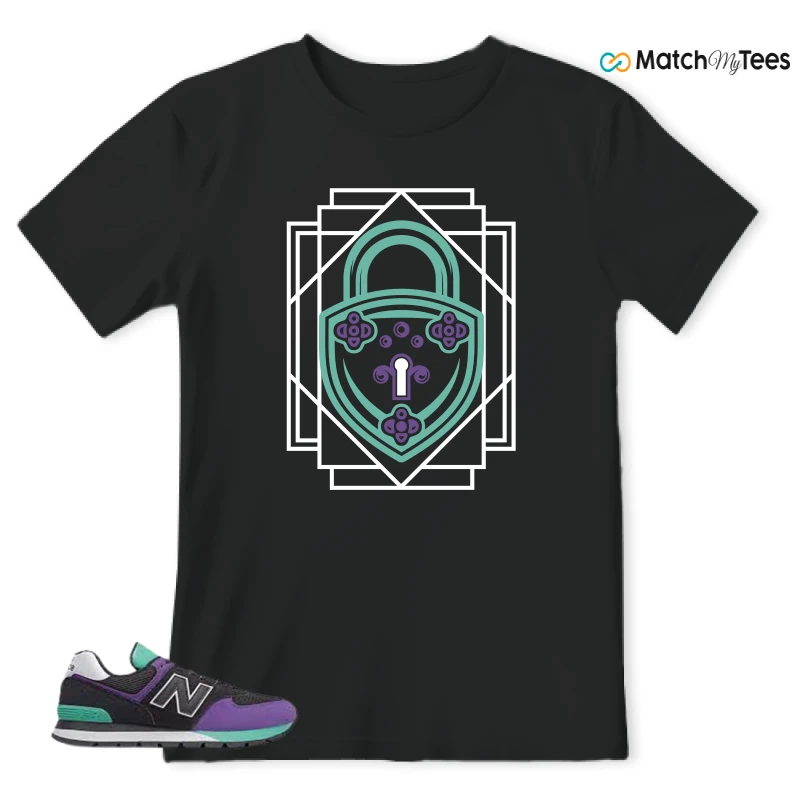 NEW BALANCE 574 RUGGED BLACK PRISM PURPLE SNEAKER Matching Tees t-shirt
