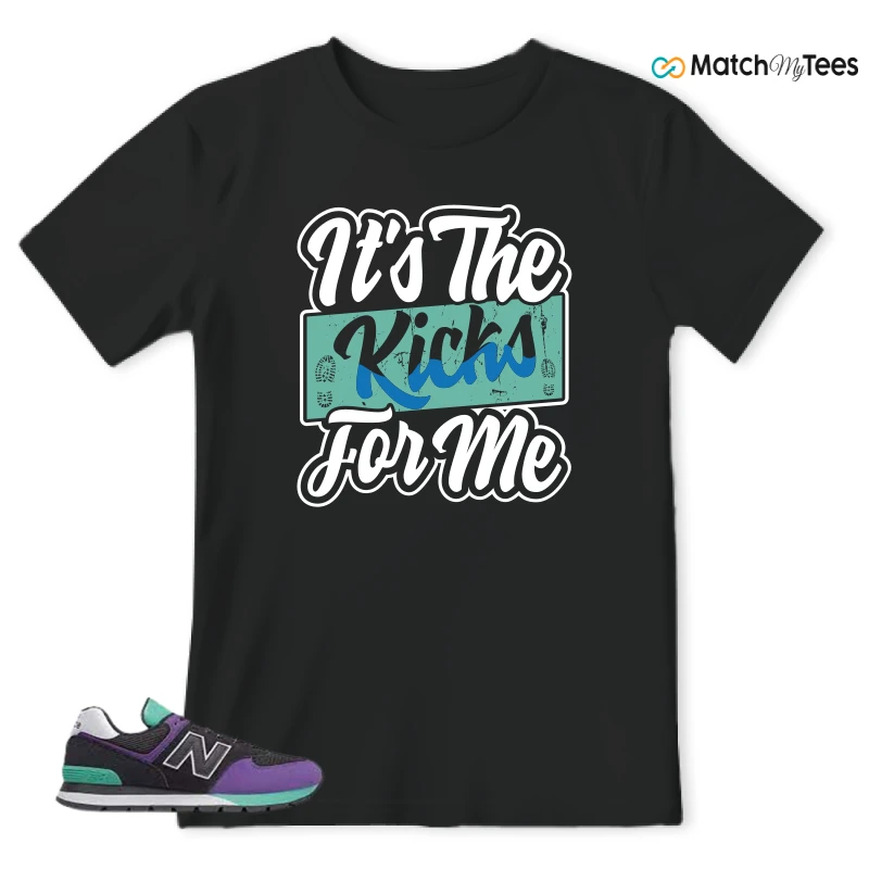 NEW BALANCE 574 RUGGED BLACK PRISM PURPLE SNEAKER Matching Tees t-shirt