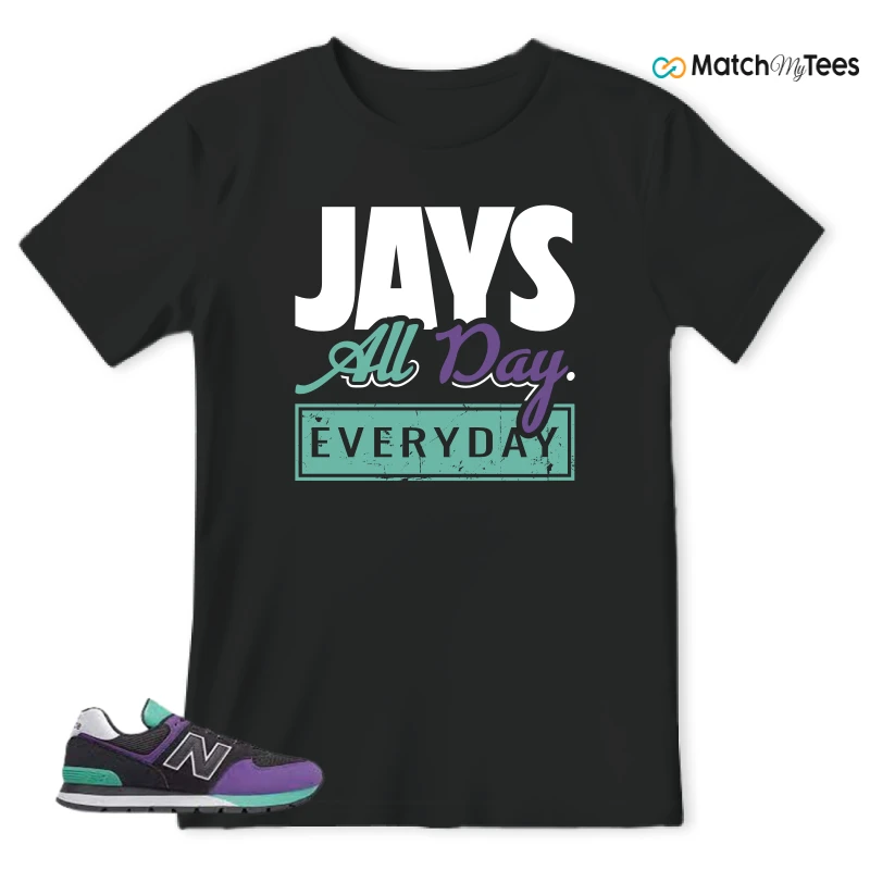 NEW BALANCE 574 RUGGED BLACK PRISM PURPLE SNEAKER Matching Tees t-shirt