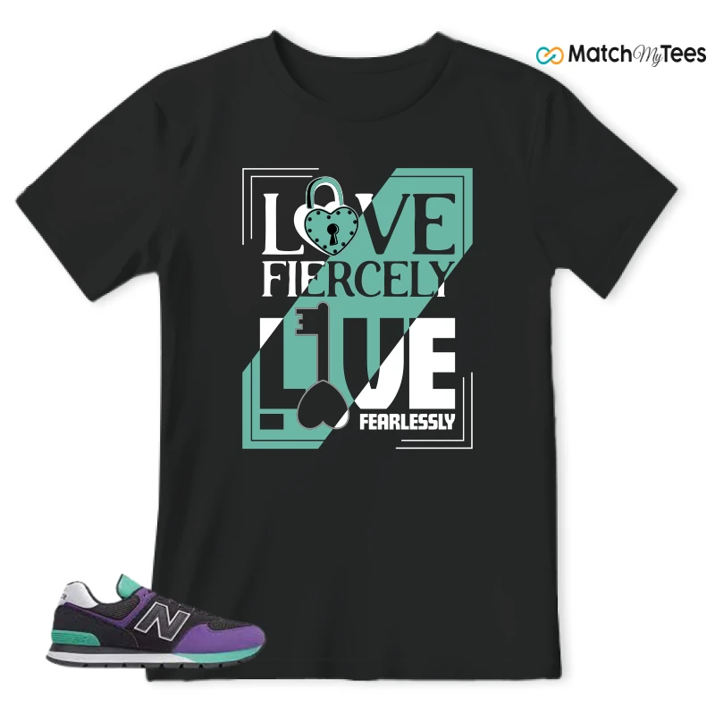 NEW BALANCE 574 RUGGED BLACK PRISM PURPLE SNEAKER Matching Tees t-shirt
