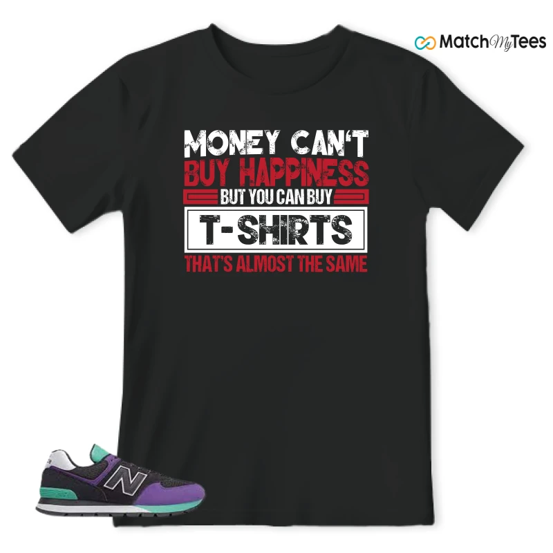 NEW BALANCE 574 RUGGED BLACK PRISM PURPLE SNEAKER Matching Tees t-shirt