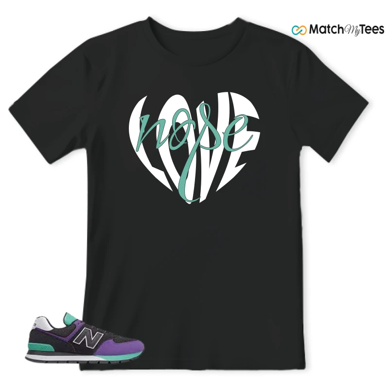 NEW BALANCE 574 RUGGED BLACK PRISM PURPLE SNEAKER Matching Tees t-shirt
