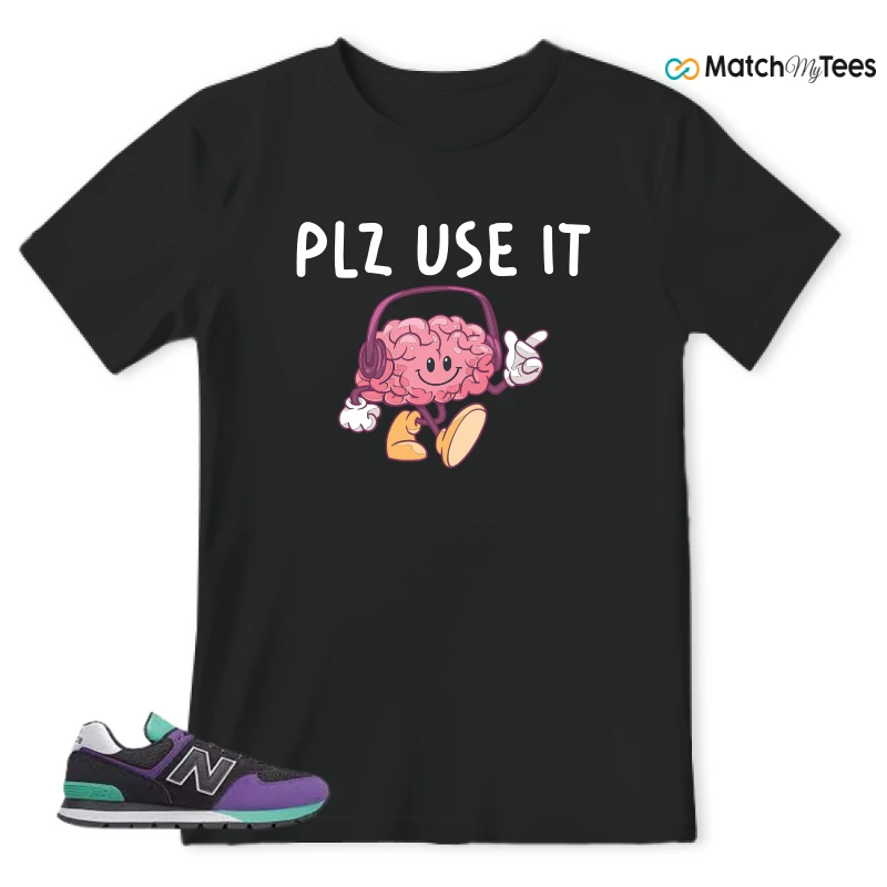 NEW BALANCE 574 RUGGED BLACK PRISM PURPLE SNEAKER Matching Tees T-shirt for Men