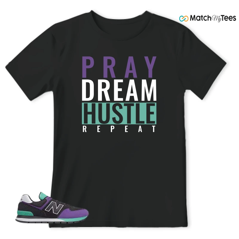 NEW BALANCE 574 RUGGED BLACK PRISM PURPLE SNEAKER Matching Tees t-shirt