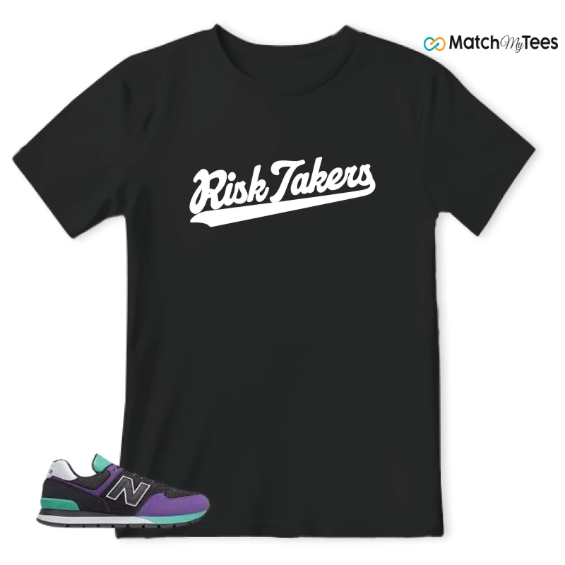 NEW BALANCE 574 RUGGED BLACK PRISM PURPLE SNEAKER Matching Tees t-shirt
