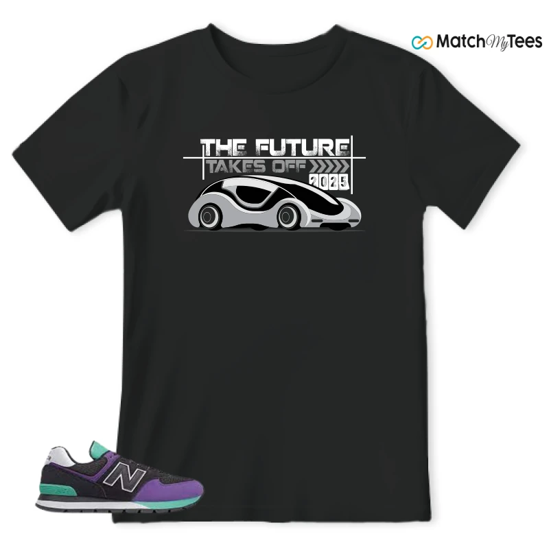 NEW BALANCE 574 RUGGED BLACK PRISM PURPLE SNEAKER Matching Tees t-shirt