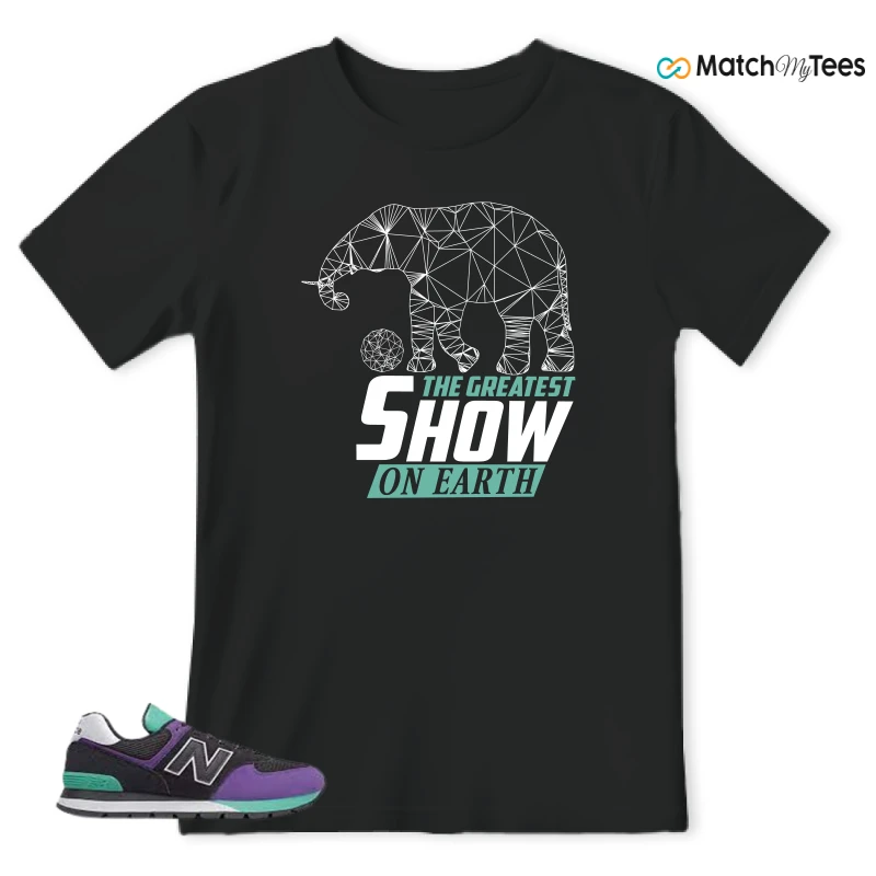 NEW BALANCE 574 RUGGED BLACK PRISM PURPLE SNEAKER Matching Tees t-shirt