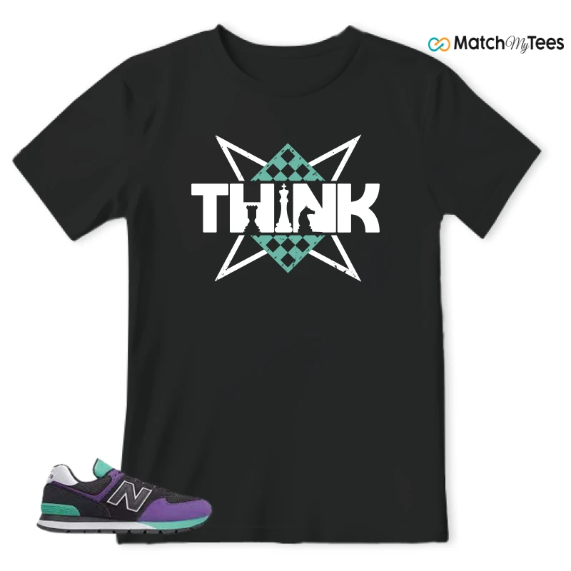 NEW BALANCE 574 RUGGED BLACK PRISM PURPLE SNEAKER Matching Tees t-shirt